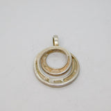 Sterling Silver Planished Textured Entwined Circles Studio Pendant Modern c1990s