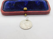 Sterling Silver King George V Indian Two Annas Coin 1917 Charm Pendant Antique