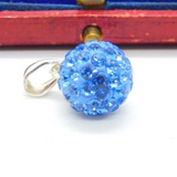 Sterling Silver Ocean Haze Glitter Ball Charm Pendant Vintage c1970