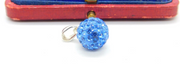 Sterling Silver Ocean Haze Glitter Ball Charm Pendant Vintage c1970