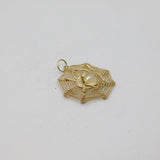Sterling Silver Spider In Web Charm Or Pendant Vintage c1970s