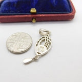 Sterling Silver Abstract Rose Charm Pendant Vintage c1970