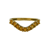 9ct Yellow Gold & Citrine Set Wishbone Dress Ring Vintage Birmingham