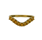 9ct Yellow Gold & Citrine Set Wishbone Dress Ring Vintage Birmingham