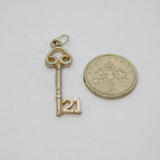 Sterling Silver 21st Birthday Key Charm Or Pendant Vintage c1970s