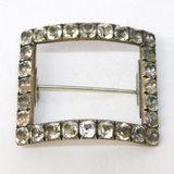 Victorian Sterling Silver & Paste Set Buckle Conversion Brooch Antique c1860