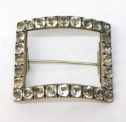 Victorian Sterling Silver & Paste Set Buckle Conversion Brooch Antique c1860
