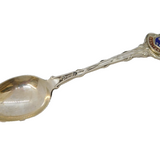 Sterling Silver & Enamel Honiton Souvenir Spoon Vintage 1972 Birmingham