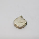 Sterling Silver Floral Pattern Round Locket Charm Pendant Vintage c1970