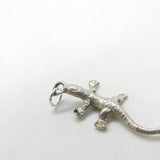 Sterling Silver Crawling Lizard Charm Pendant Vintage c1970