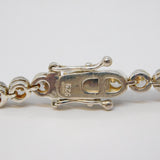 Sterling Silver & Paste Set Graduating Chain Necklace Vintage c1970s