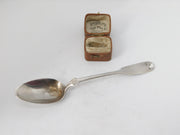 Victorian Dutch Sterling Silver Harp Pattern Teaspoon Antique c1880 E.Spitz