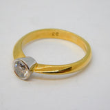 18ct Yellow Gold & 0.33ct Brilliant-Cut Diamond Solitaire Ring Vintage c1990