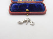 Sterling Silver Woman's High Heeled Shoe Charm Pendant Vintage c1970