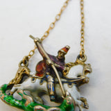 19th Century Austro-Hungarian Gold & Silver George Slaying the Dragon Pendant