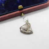 Sterling Silver Yacht Sailing Boat Charm Pendant Vintage c1970