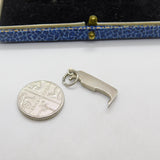 Sterling Silver Primitive Canoe Boat Charm Pendant Vintage c1970