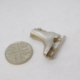 Sterling Silver Ice Skate Charm Pendant Vintage c1970