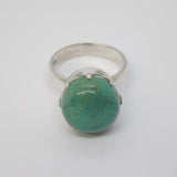 Sterling Silver Cabochon Blue Turquoise Statement Ring Vintage c1990