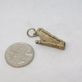 Sterling Silver Musical Harp Charm Pendant Vintage c1970