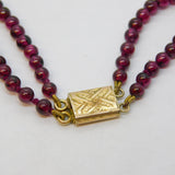 19th Century 9ct Gold & Almandine Garnet Two-Strand Necklace Antique c1880s