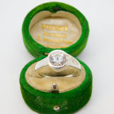 Sterling Silver Sparkling Paste Set Dress Ring Vintage c1970 Size O UK