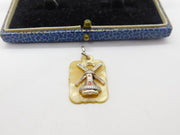 Sterling Silver Windmill on Mother of Pearl Backing Charm Pendant Vintage c1970