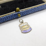 Sterling Silver & Enamel Blackpool Shield Charm Pendant Vintage c1970
