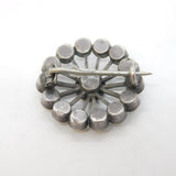 Victorian Sterling Silver Paste Set Sunburst Brooch Antique c1890s