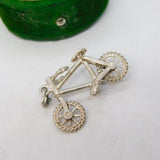 Sterling Silver Bicycle Charm Pendant Vintage c1970