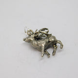 Sterling Silver Reindeer Caribou Charm Pendant Vintage c1970