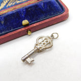 Sterling Silver 18th Birthday Key Charm Pendant Vintage c1970