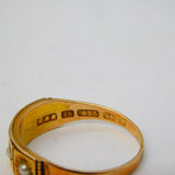 Boxed Victorian 15ct Gold & Seed Pearl Boat Ring Antique 1900 Birmingham