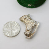 Sterling Silver Large Ice Skate Charm Pendant Vintage c1970