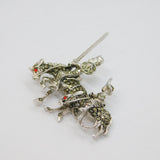Sterling Silver Marcasite Knight On Horseback With Companion Contemporary c1990