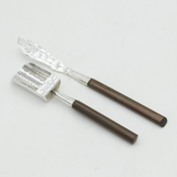 Arts & Crafts Style Sterling Silver & Wooden Sugar & Butter Cutlery Vintage