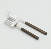 Arts & Crafts Style Sterling Silver & Wooden Sugar & Butter Cutlery Vintage