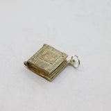 Sterling Silver Opening Bible With Lords Prayer Charm Pendant Vintage c1970
