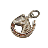 Sterling Silver Horse Riding Charm Pendant Vintage c1970s