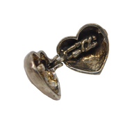 Sterling Silver Couple in the Love Heart Opening Charm Pendant Vintage c1970s