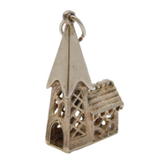 Sterling Silver Religious Church Charm Pendant Vintage c1970