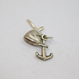 Sterling Silver Faith Hope Charity Charm Pendant Vintage c1970