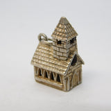 Sterling Silver Church Charm Pendant Vintage c1970