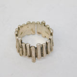 Studio Sterling Silver Modernist Pattern Dress Ring Vintage c1970s
