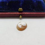 Shell Cameo Lady's Face in Profile Charm Pendant Vintage c1970