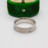 Modernist Sterling Silver Spinel Set Band Ring Vintage c1990