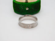 Modernist Sterling Silver Spinel Set Band Ring Vintage c1990