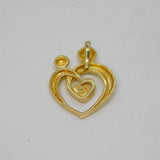 Sterling Silver Gilt Entwined Hearts Contemporary Pendant Vintage c1990