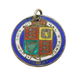 Victorian Sterling Silver & Enamel Shilling Coin Fob Antique 1887