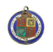 Victorian Sterling Silver & Enamel Shilling Coin Fob Antique 1887